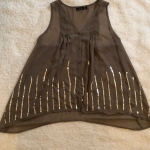 Brown shear tank top